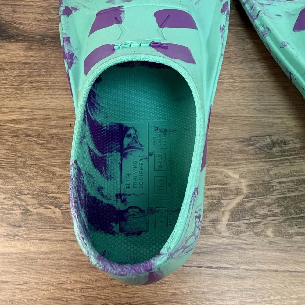 Speedo Kids Youth Swim Fins Size 1-2 Medium Training Flippers Teal Purple
